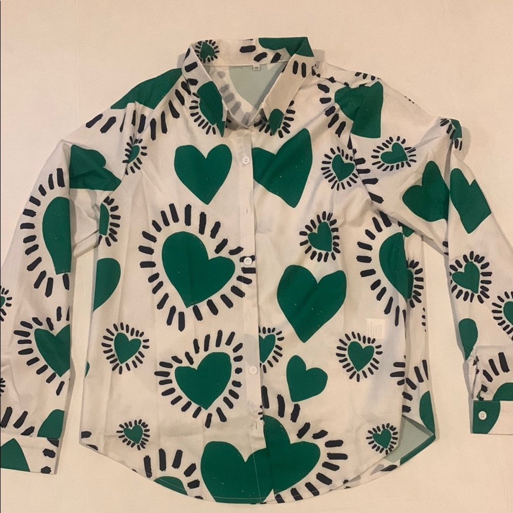 Green Heart Women’s Blouse